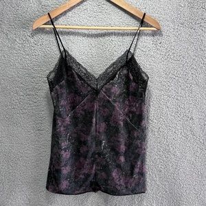 Zara Collection Lace Trimmed Cami Black Purple Women S